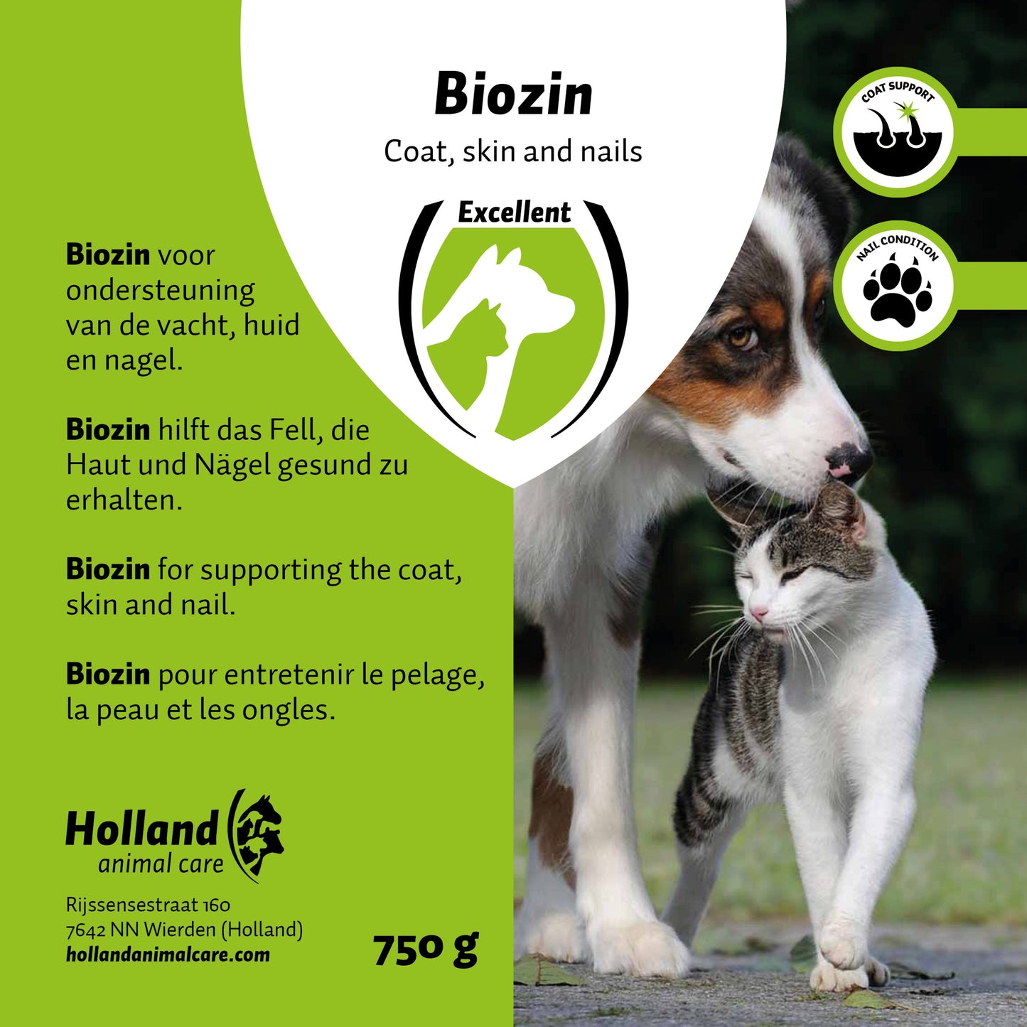 Biozin para mejorar el pelaje, piel y uñas.