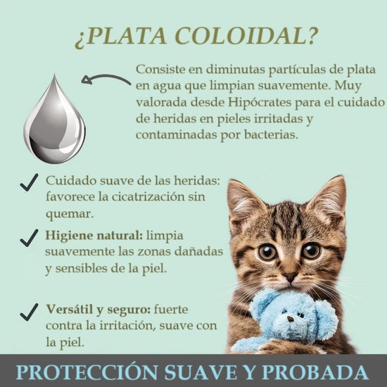 Spray de plata coloidal para la piel de perros y gatos