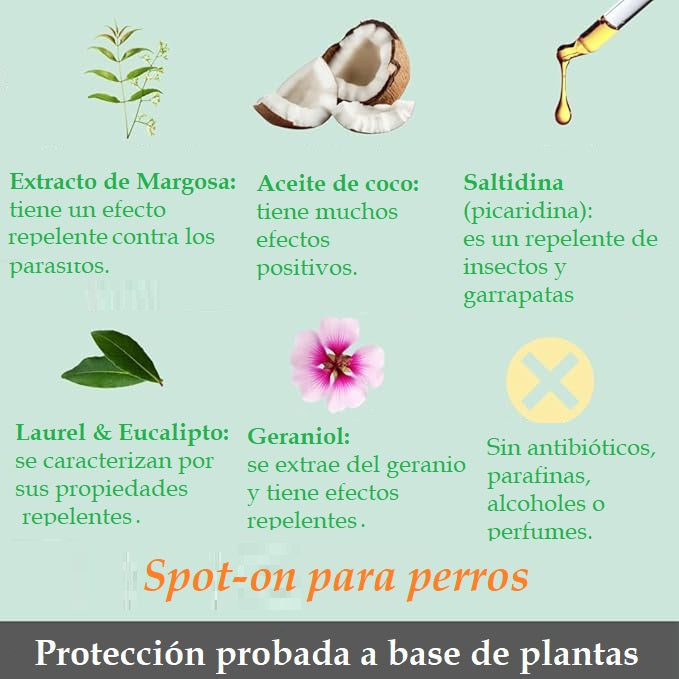 Spot-on contra garrapatas, pulgas, ácaros y mosquitos