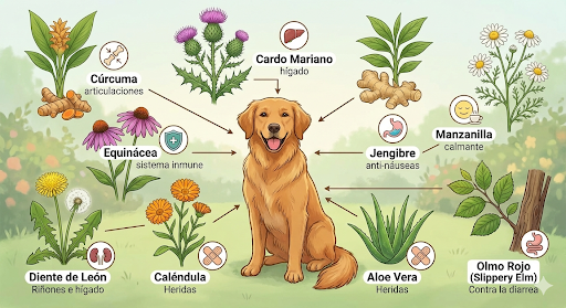 Botiquín Natural Canino: Las 10 Hierbas Medicinales que Todo Dueño Debe Conocer (y Cómo Usarlas sin Riesgos)