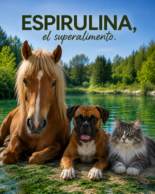 Espirulina para Caballos, Perros y Gatos: El Superalimento Verde de la Nutrición Holística