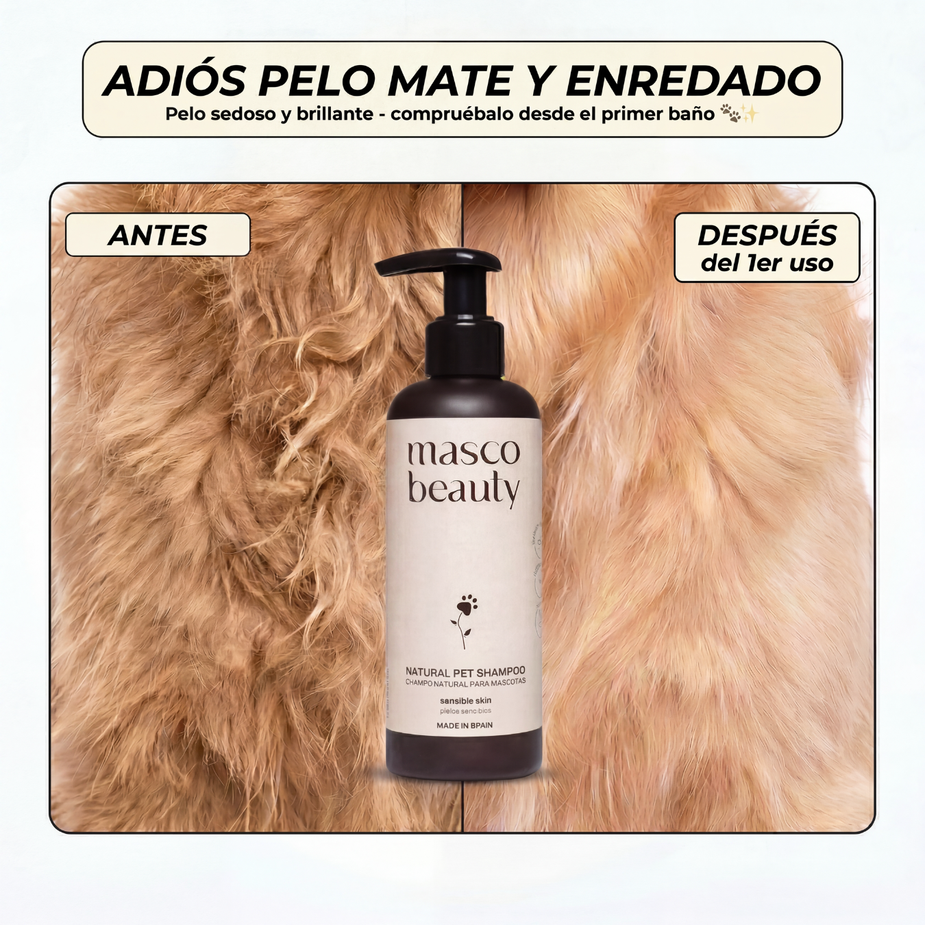 Champú natural para perros pieles sensibles Aloe Vera