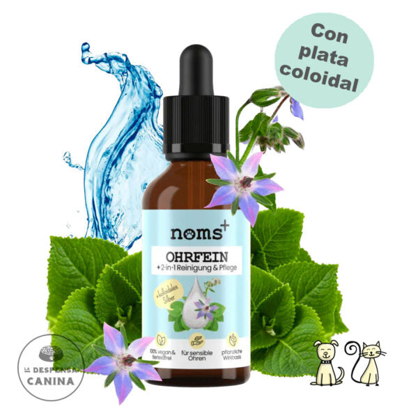 Limpieza y cuidado de oídos 2 en 1 para perros y gatos con plata coloidal (50 ml)