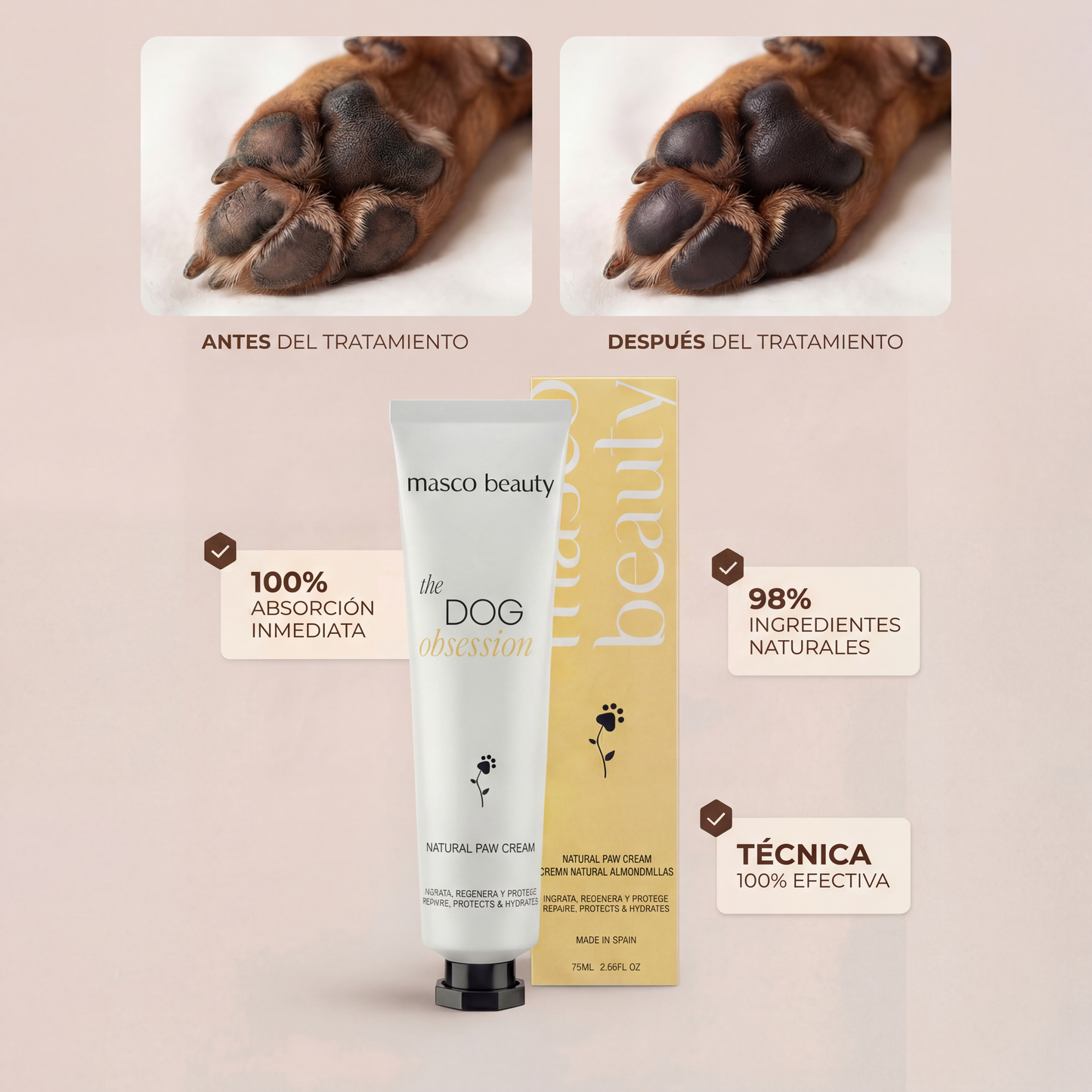Crema dermatológica de almohadillas para perros